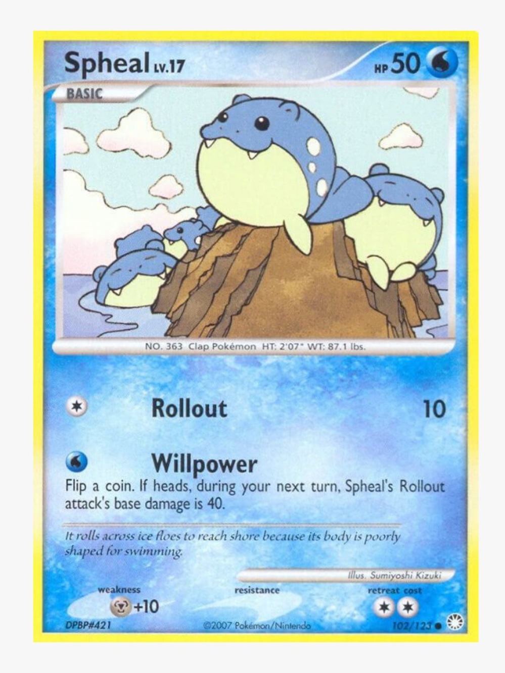 Spheal Mysterious Treasures Pokemon Trading Card